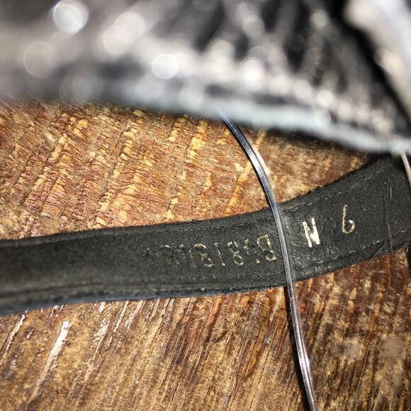 SAS Allegro Heel Strap Sandal Woman’s 9 N Narrow Black Croc Classic Heritage - Picture 7 of 9